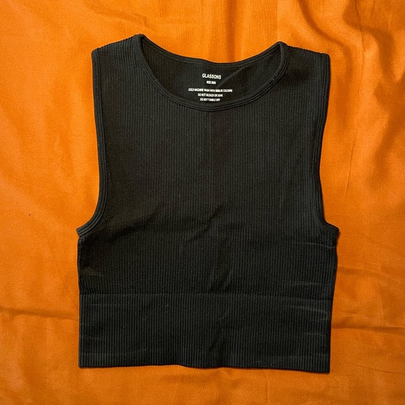 high neck ribbed crop top - Picture 5 of 5
